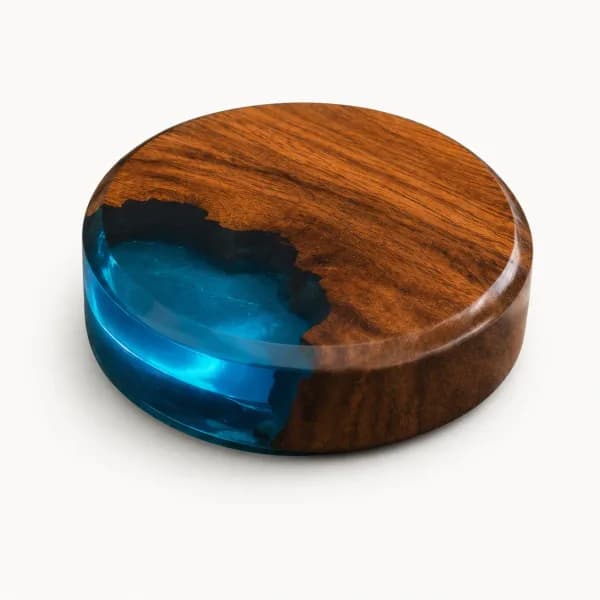 Chặn Giấy Epoxy Gỗ Nu Tròn