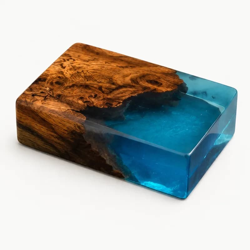 Chặn Giấy Epoxy Gỗ Nu Tròn