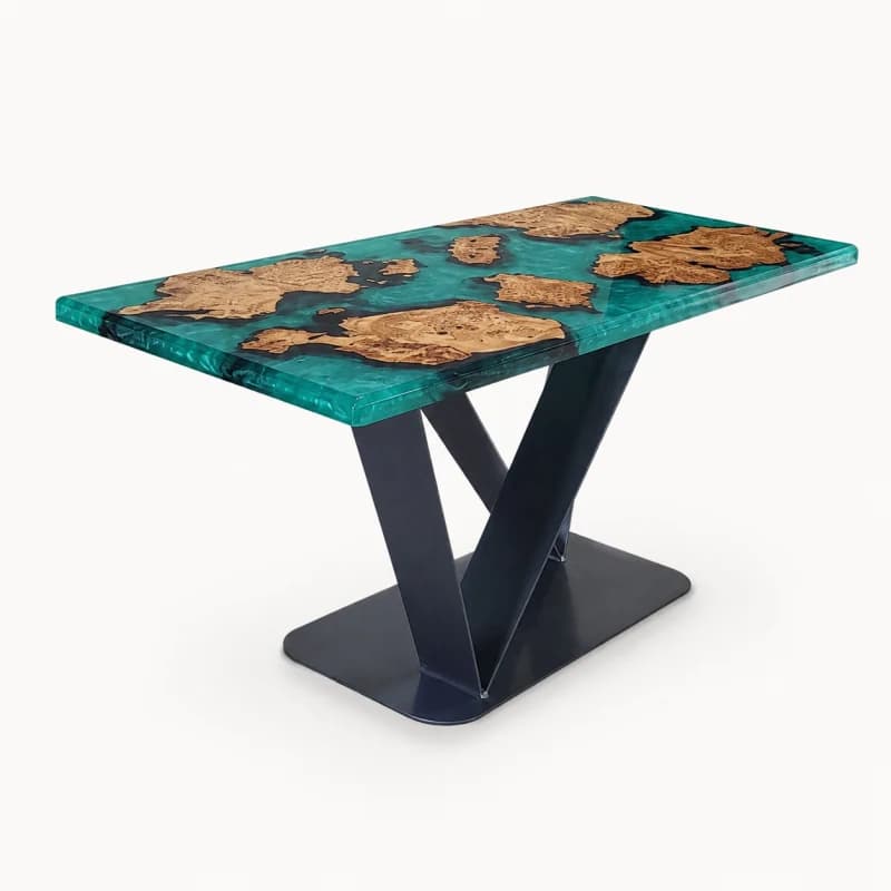 Bàn Epoxy Đảo Ngọc Chân Sắt